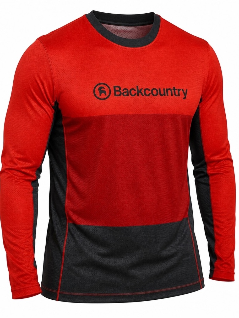 Backcountry Men's Red and Black Performance Long-Sleeve Shirt